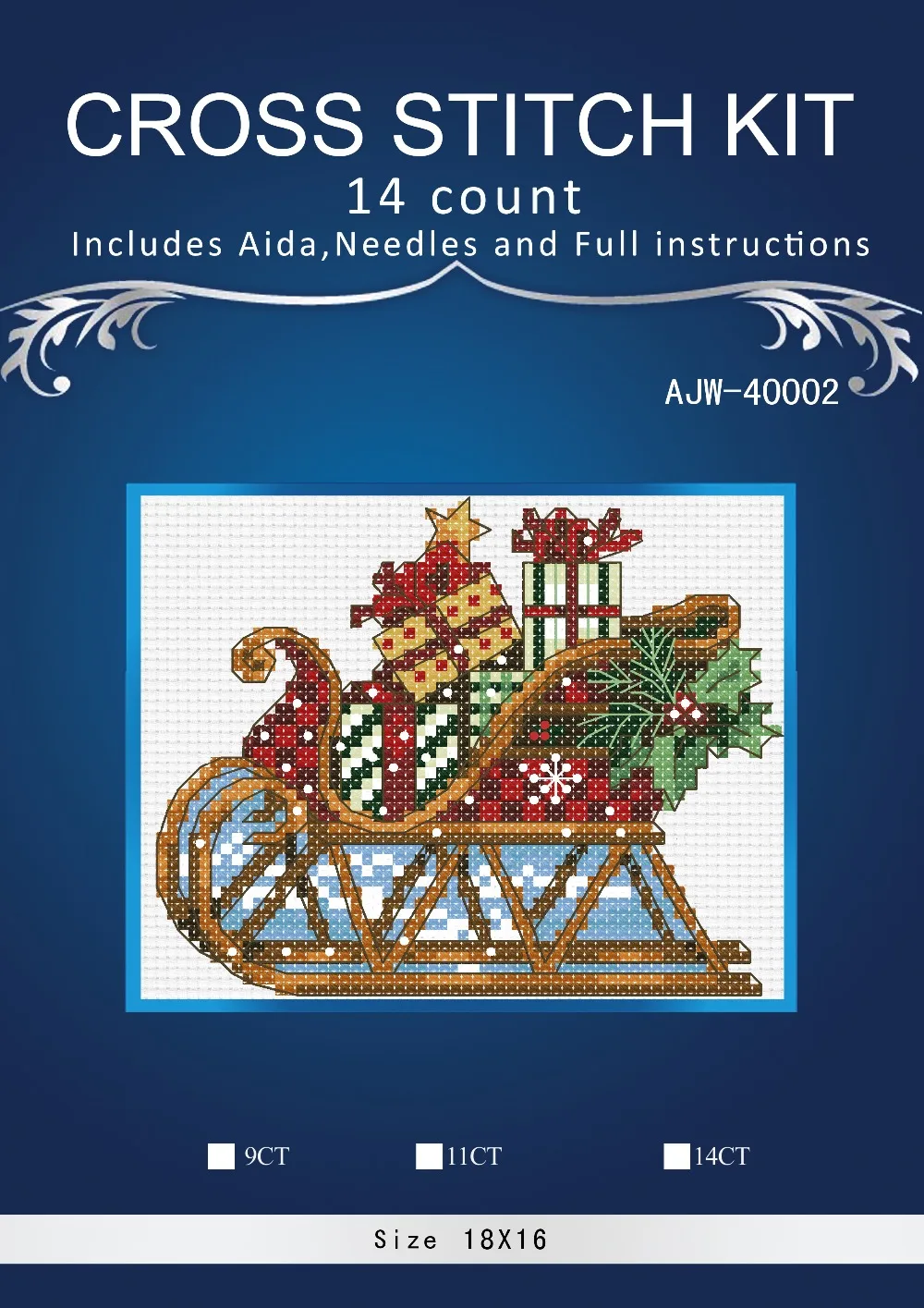 

Gold Collection Top Quality popular counted cross stitch kit sleigh ornament christmas ornaments DIM 089