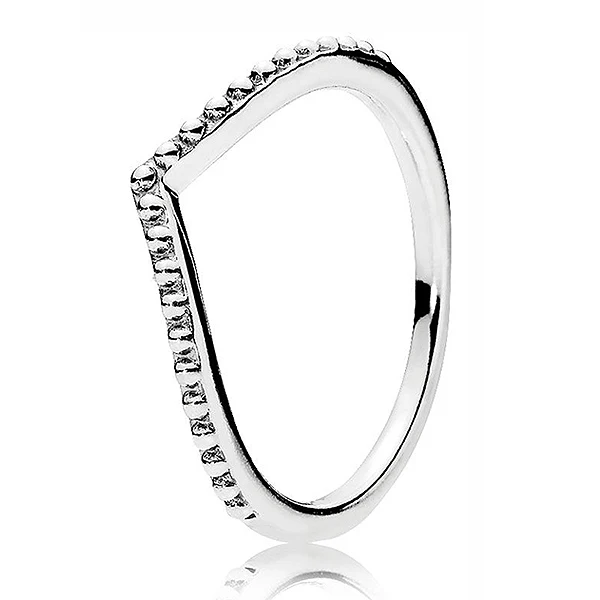 Shimmering Beaded Wish Ring With Cubic Zirconia 925 Sterling Silver Signature Ring For Women Wedding Gift DIY Europe Jewelry