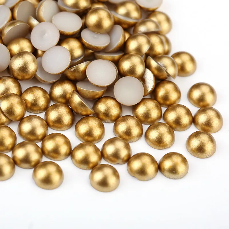 Imitation Pearl Beads ABS Imitation Pearl Half Round Flatback 100-1000pcs/Bag 3/4/5/6/7/8/10mm For DIY Jewelry Findings Making