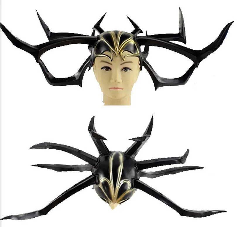 Thor Ragnarok Hela маска для косплея ведьмы демон шлем из ПВХ Хэллоуин шар для макияжа одежда и бутафорские аксессуары шлем