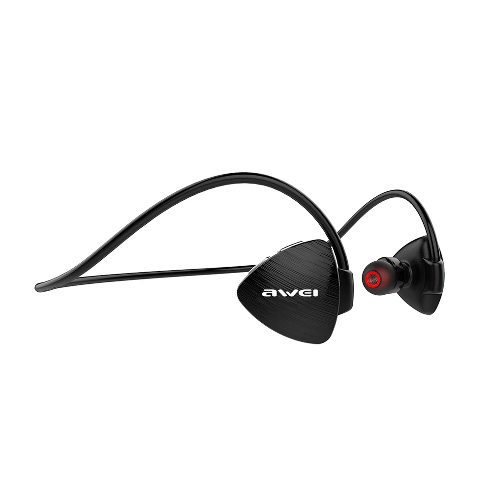Awei A847BL Беспроводные наушники с защитой от пота, ушные крючки, шейные стильные Bluetooth спортивные наушники для мобильного телефона - Цвет: Black