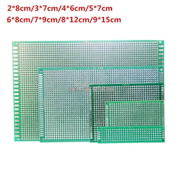 

2pcs/lot Double-Sided Protoboard Breadboard Universal Board 2*8cm 3*7cm 4*6cm 5*7cm 6*8cm 7*9cm 8*12cm 9*15cm 2.54mm