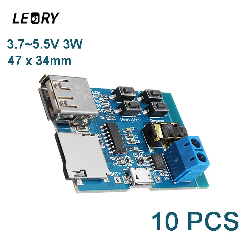 LEORY 3/5/10 шт. USB MP3 модуль без потерь с усилителем Mp3 Плата неразрушающего декодера TF