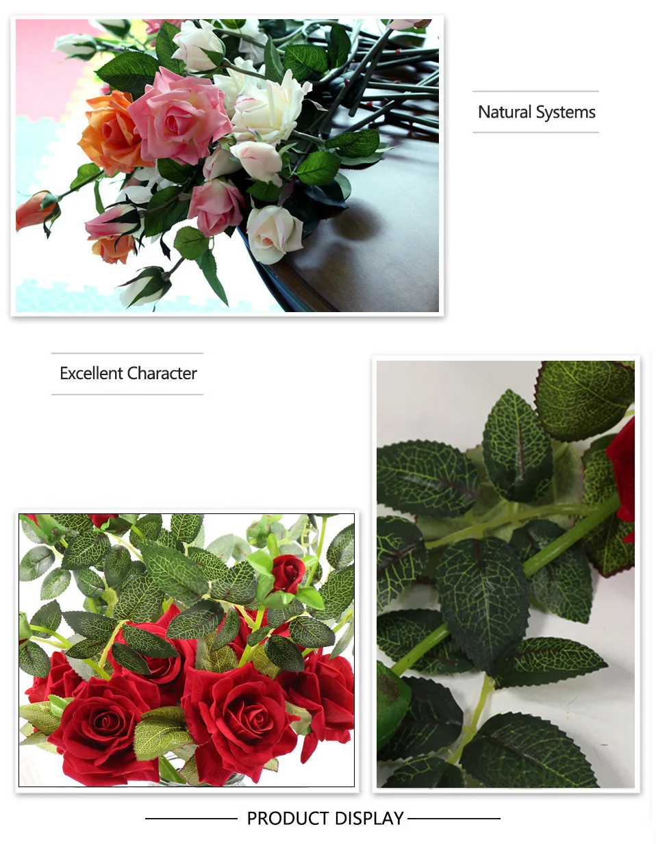 Large Artificial Flowers Roses For Wedding Party Table Home Decoration Real Touch Silk Flowers Bunches Fake Flowers Bouquet (6)