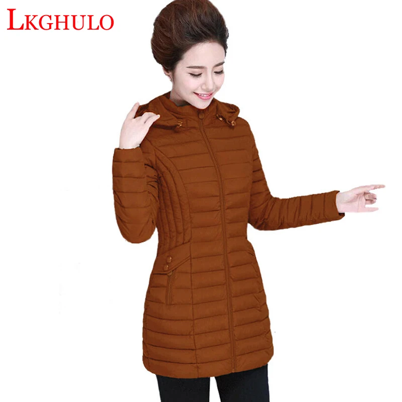 LKGHULO 2018 Women's Winter Down Jackets Middle Aged