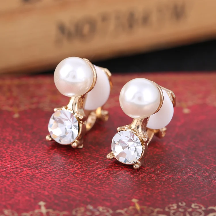 Imitation Pearl without pierced Earrings Korean female temperament