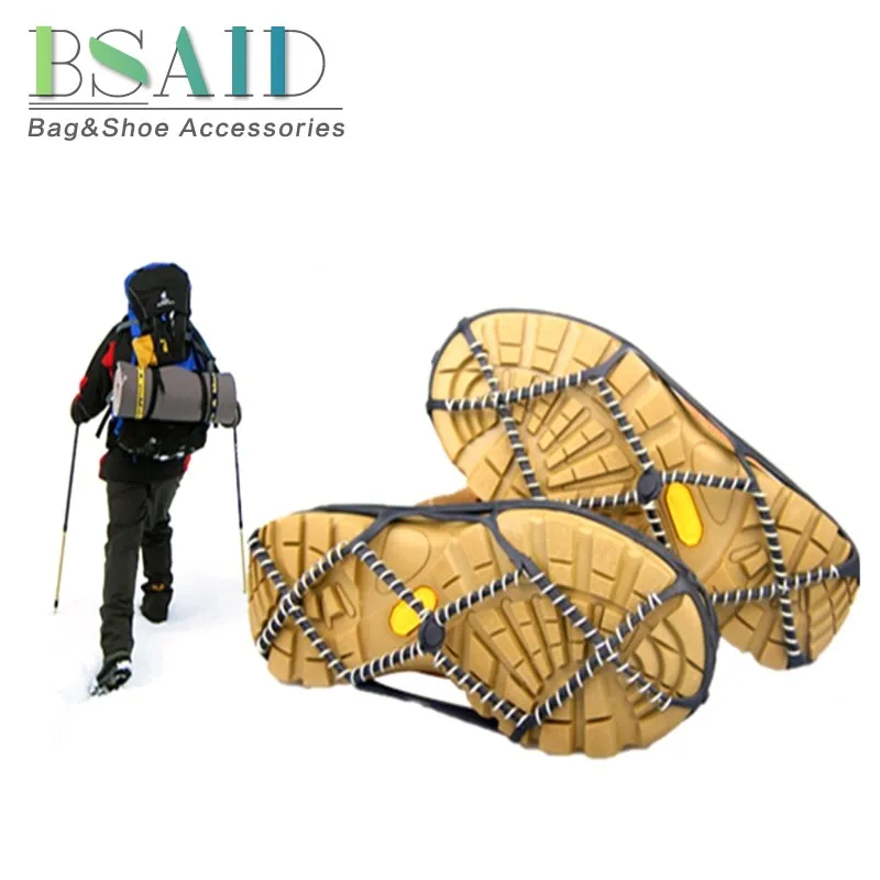 

BSAID 1 Pair Ice Gripper Pair TPR Rubber And Steel Non-Slip Camping Snow Shoes For Climbing Winter Unisex Shoes Cover Crampon