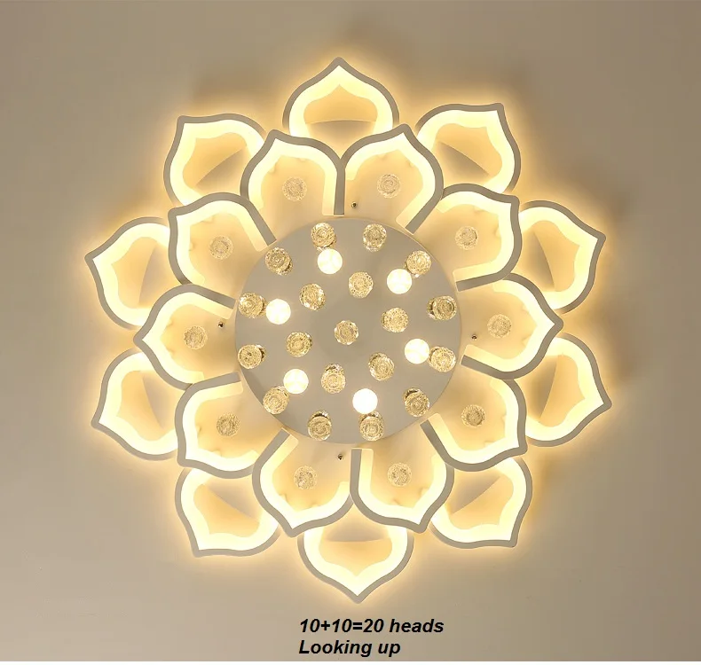 Креативный Лотос акриловый кристалл светодиодный потолочный светильник для гостиной спальни Кабинета столовой потолочный светильник коммерческое освещение приспособление