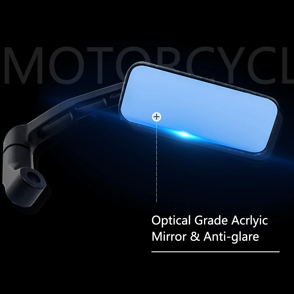 Мотоциклетные зеркала Rearivew, синее стекло с ЧПУ, алюминиевый стержень, руль, зеркало из углеродного волокна для YAMAHA TMAX 530 Vespa Piaggio KTM