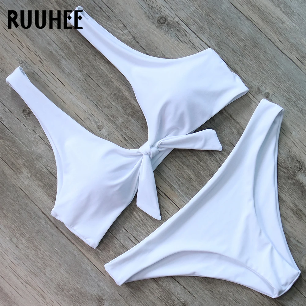 

RUUHEE Swimwear Women Solid Swimsuit Bikini Female Bathing Suit 2018 Push Up Bikini Set Beachwear With Pad Summer Swimming Suit