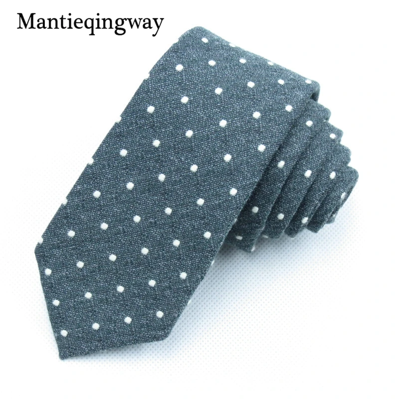 Mantieqingway 6 см деловой хлопчатобумажный галстук для мужчин с принтом в горошек Для