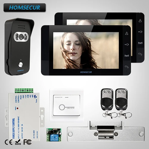 

HOMSECUR 7" Hands-free Video Door Phone Intercom System+Touch Button Monitor TC021-B + TM703-B