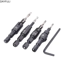 4pcs HSS Countersink Drill Bit Set + Quick Change Hex Shank Screw #6 #8 #10 #12 4pcs HSS Countersink Drill Bit Set + Quick Change Hex Shank Screw #6 #8 #10 #12