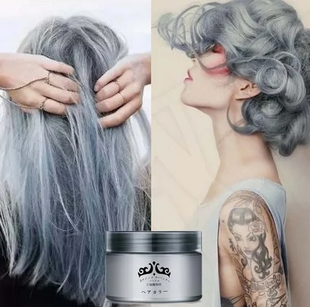 1187 Couleur De Crème De Cheveux Gris Clair Facile Bricolage Temporaire Super Colorant In Coloration From Beauté Santé On Aliexpress