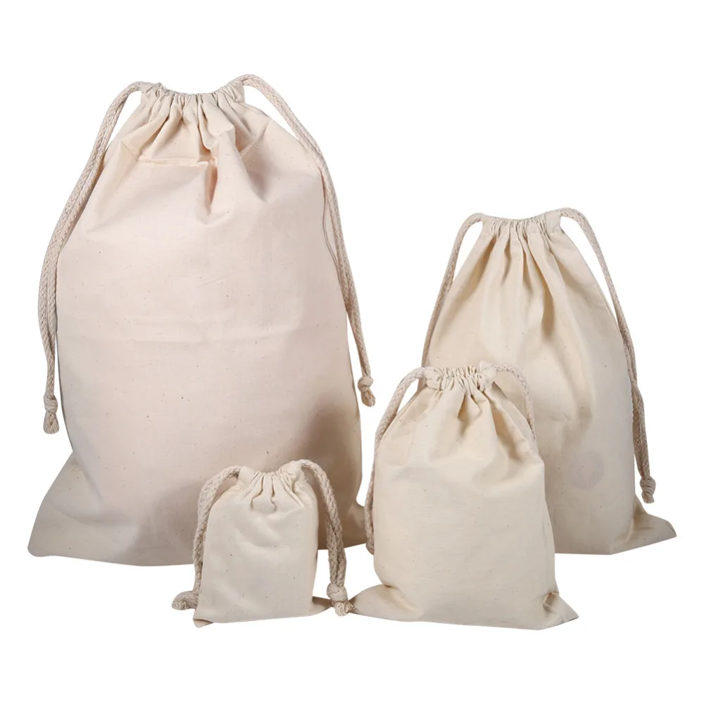 

Drawstring Storage Cotton Linen Bag Laundry Sack Bags For Travel Home Sundry Dust Cloth Bag