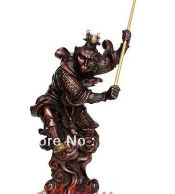 

0116P [old craft ] Fast Shipping Exquisite beauty of copper bronze statue Monkey King Sunwukong 25cm (A0314)