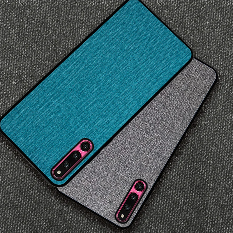 

Luxury Cloth Fabric phone Cases for huawei honor 8x 10 lite 7c honor magic 2 case Shockproof soft Silicone frame+Hard pc cover
