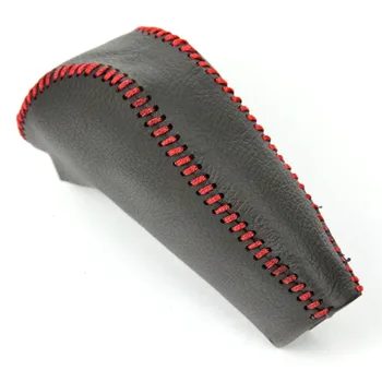 

NULLA DIY Genuine Leather Red Line Shift Knob Cover for Hond Civic Automatic 2011 2012 2013 2014 2015