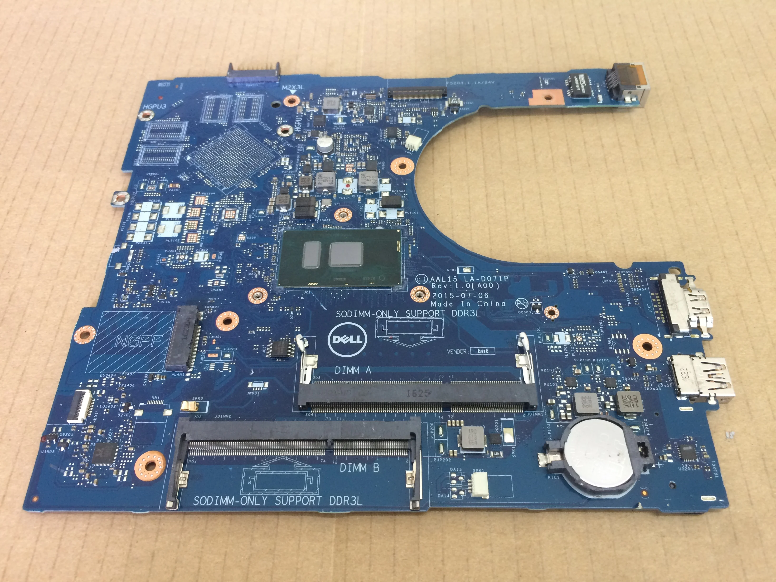 FV59D 0FV59D AAL15 LA-D071P для Inspiron 15 5559 материнская плата ноутбука с ядром i5-6200U ЦП