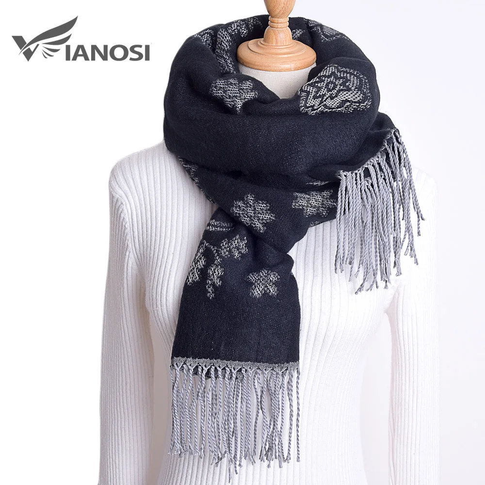 VIANOSI Модный зимний шарф для женщин бренд пашмины теплый шарф обертывание украшение в виде цветка толстые платки хиджаб