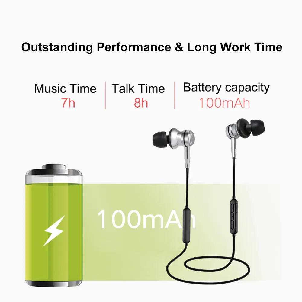 Crownsonic MF-OK206B Беспроводной Bluetooth наушники с шейным Спорт гарнитура Шум отмены с микрофоном IPX4 Водонепроницаемый наушников