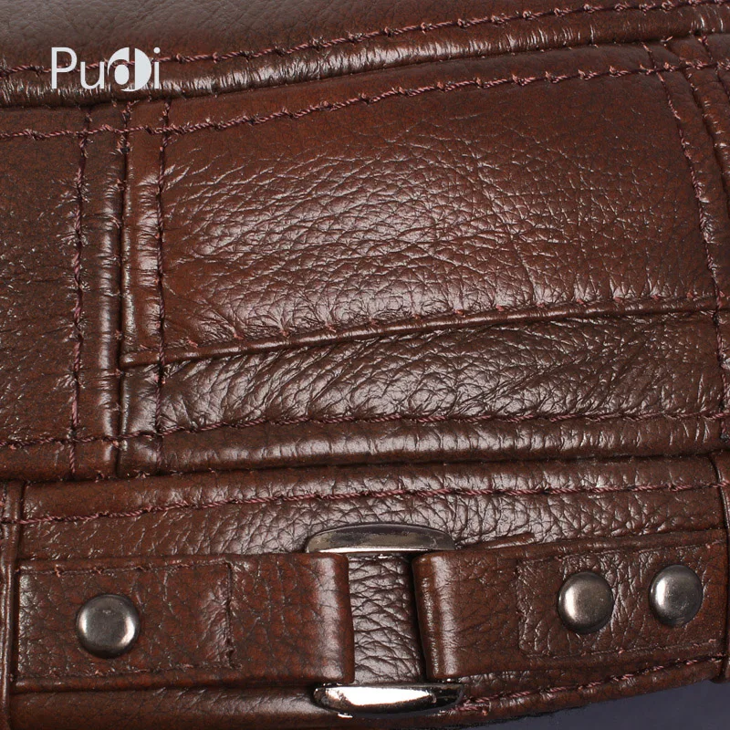 Günstige Pudi Kuh Leder Flachen Spitzen Baseball Cap   Hüte für männer winter warme armee hut einstellbare ohr flache braun kappe HL064