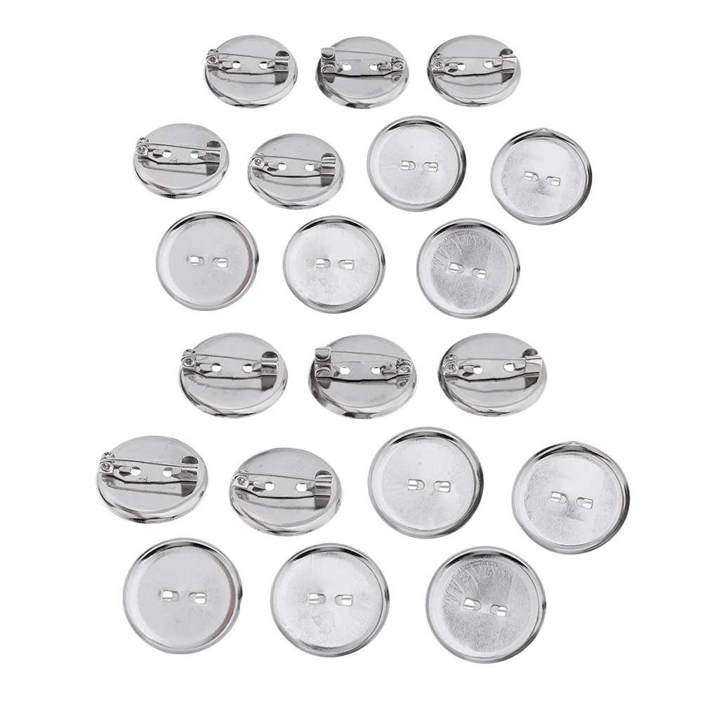 20 Pieces 23MM Metallic Rustless Pin Back Button Base Back Badge Button Supplies Pin Disk Base Pad Customize Personalize Badg
