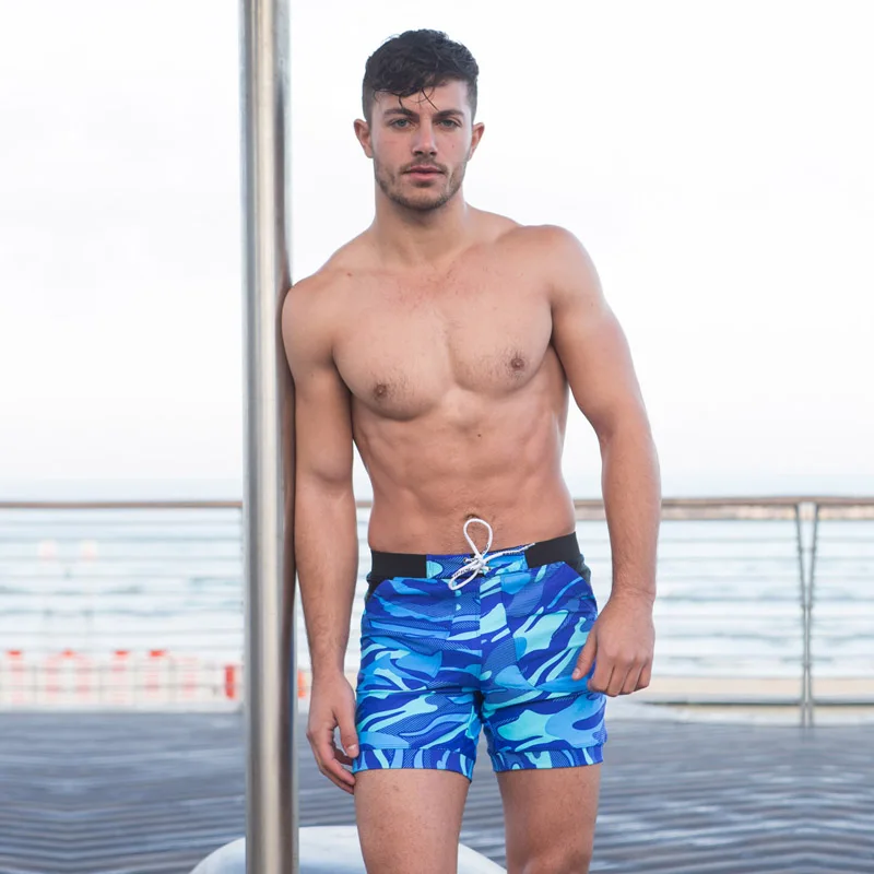 Taddlee Brand Sexy Men's Swimwear Swimsuits Boxer Briefs Trunks Board Shorts Camo Beach Boxer Basic Long Bathing Suits