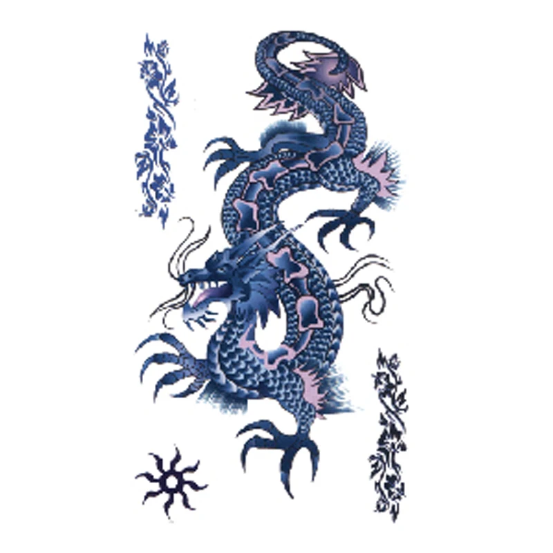 

(Min order $0.5) Temporary Tattoo For Woman Waterproof Stickers makeup maquiagem Dragon sun tattoo WM144
