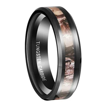 

Engagement Rings 6mm Black Tungsten Carbide Wedding Rings Red Forest Camouflage Camo Hunting Bands Antique Jewelry