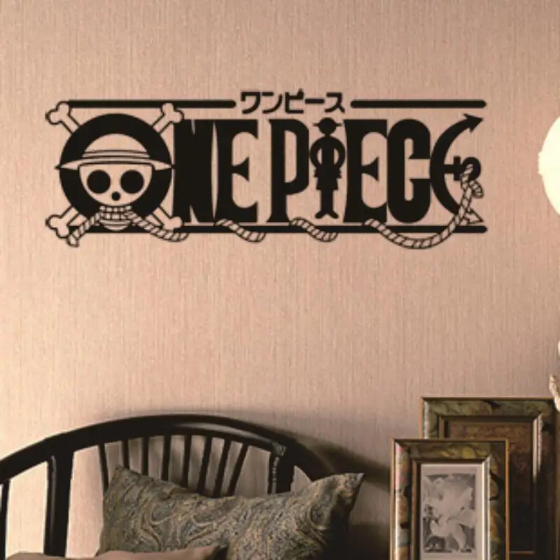 One-Piece-LOGO-WallDecal-comics and animation Sticker Logo Decal  Vinyl Wall Decals Pegatina Quadro Parede Decor Mural  Sticker