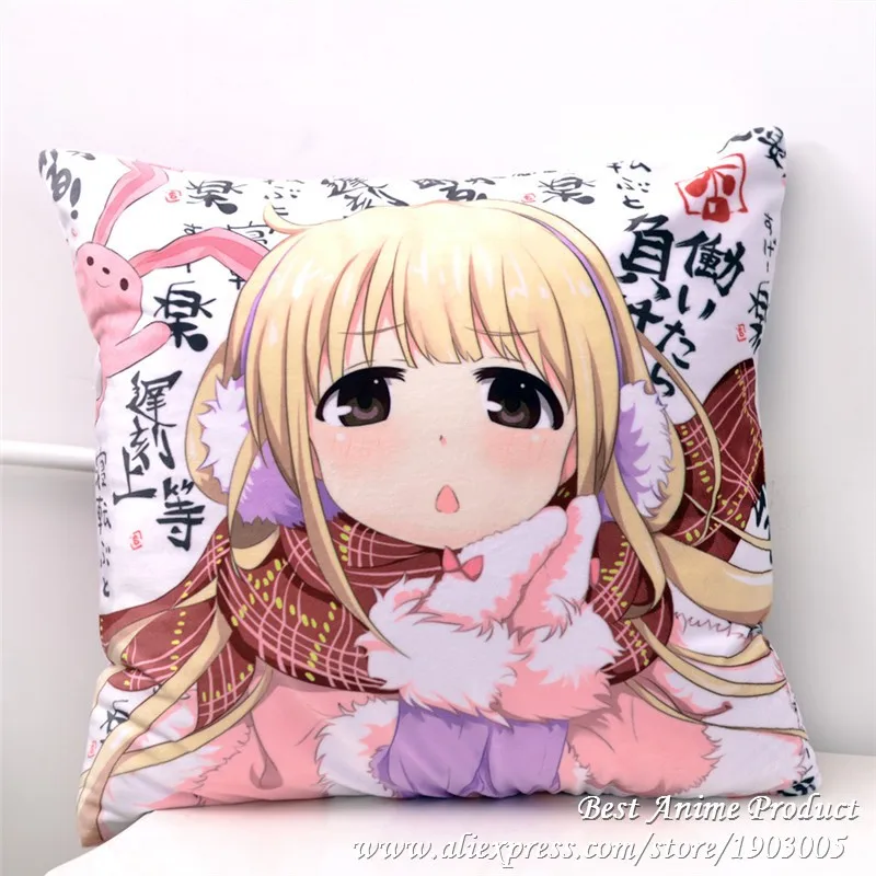 Японского аниме idolmaster Futaba anzu довольно Средства ухода за кожей назад Обнимая Подушки Детские Пледы декоративные отаку Подушки для Спальня 45x45 см