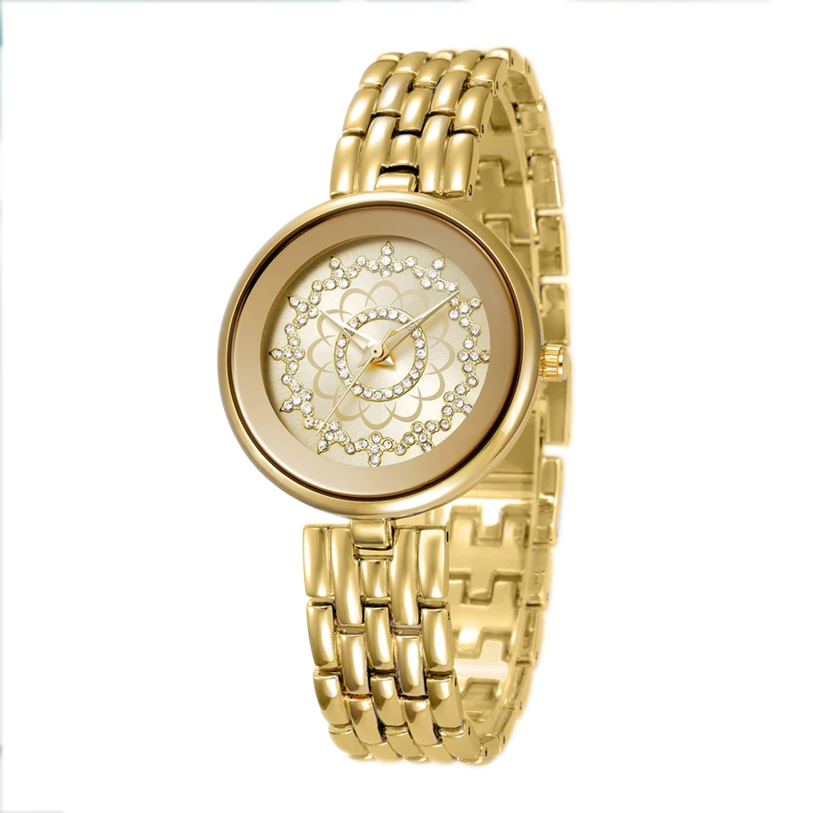 

2019 Women's Leisure Brand Watches Stainless steel Round Star with Japan Quartz Movement Waterproof Wristwatch Battery For Belbi