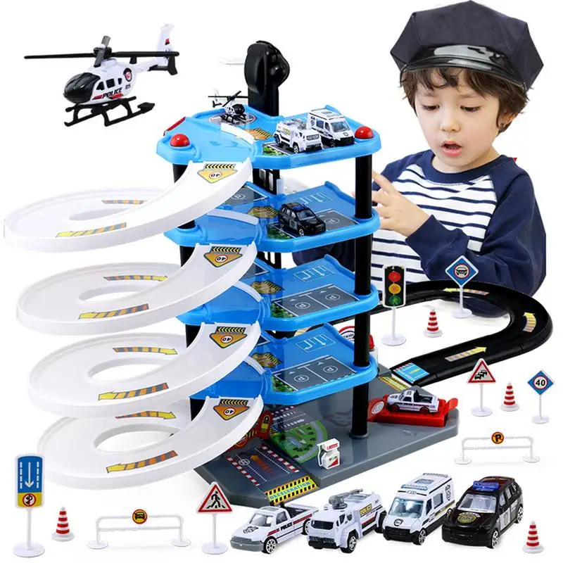 

Model Toy For Children Parking Lot Toy Multi-layer Railway Rail Car Model Boy Alloy Car Toy Gift