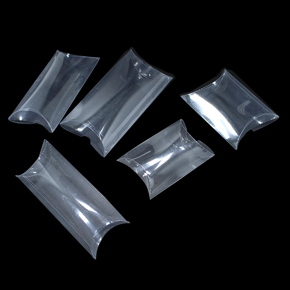 50pcs Pvc Pillow Shape Transparent Party Gifts Package Box Diy