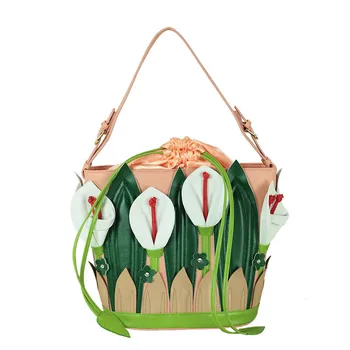 

Women Leather Handbags Fashion Shoulder Bag Diagonal Bag Lily Bag Garden Flower Handbag