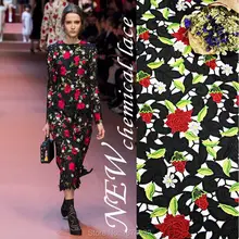 Новая вышивка высокое качество африканская кружевная ткань эластичная для свадебного платья французская кожа кружево ткань черная Роза ZL81