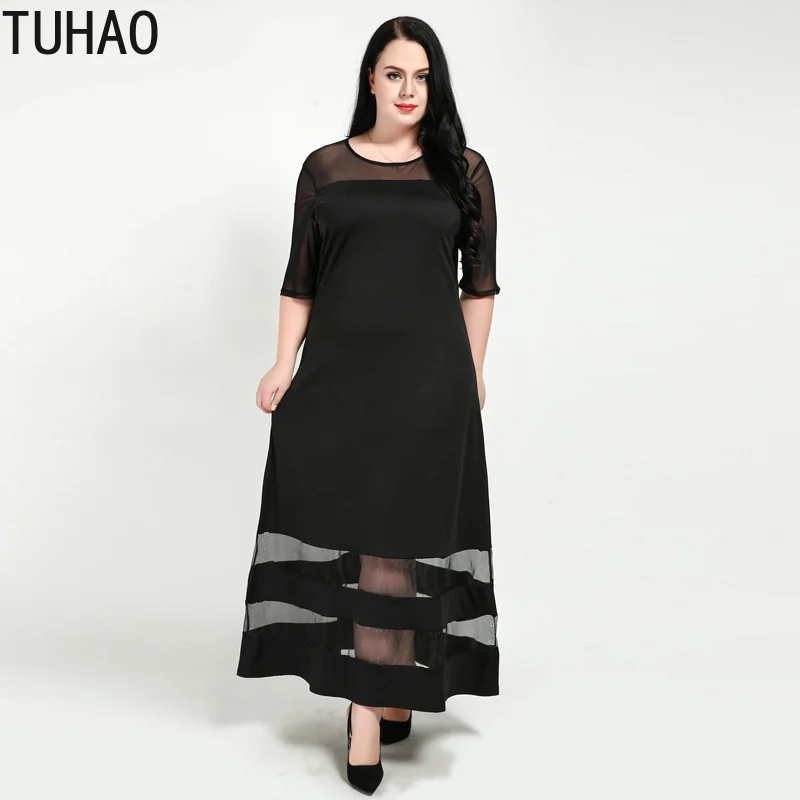 

TUHAO 2019 Summer Dress 7XL 6XL 5XL Work Office Dress Plus Size Black Sexy Club Dresses Womens Large Sizes party DRESS RL