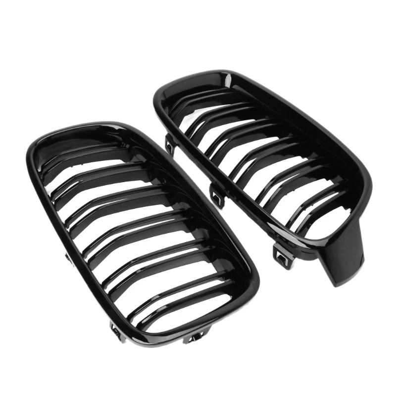 1Pair Gloss Black Front Grille Grilles Kidney For BMW 3 Series F30 F31 F35 2012 2017