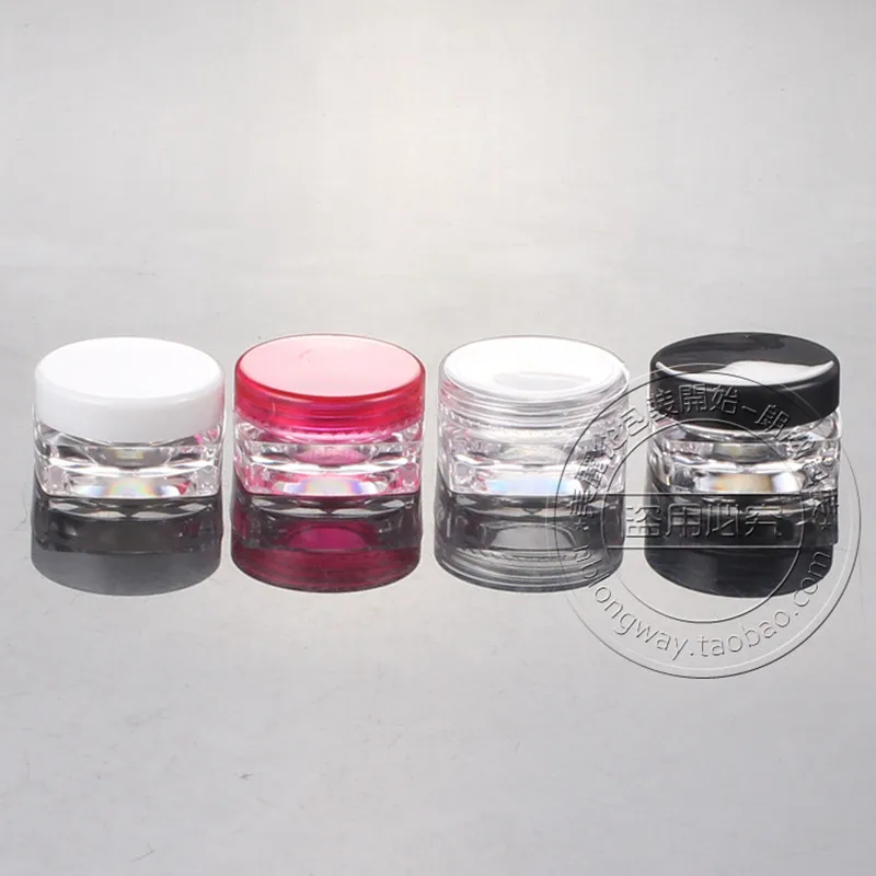 100PCS/LOT-3G Cream Jar,Empty Plastic Cosmetic Eye Shadow Cream Canister,Small Sample Mask Makeup Sub-bottling,MINI Cream Box палитра теней для век bh cosmetics mini shadow quad elements