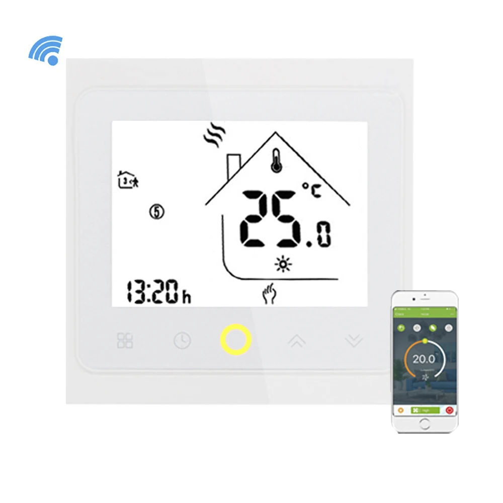 

2019 Programmable Wifi Thermostat for Boiler Heating LCD Smart WIFI Temperature Controller Works with Alexa for Voice Control
