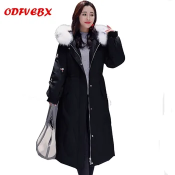 

Fur collar Cotton women's long 2020 new thick winter slim jackets ladies hooded Parker down cotton jacket women's clothing