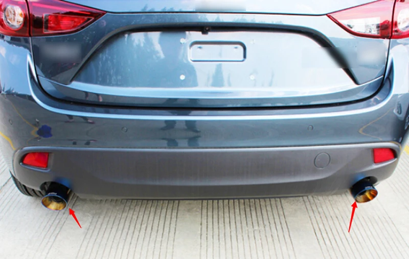 Для 2014 Mazda 3 AXELA M3 хэтчбек хвосте труба глушителя наконечник 2 шт.|tips exhaust|tip pipetip muffler