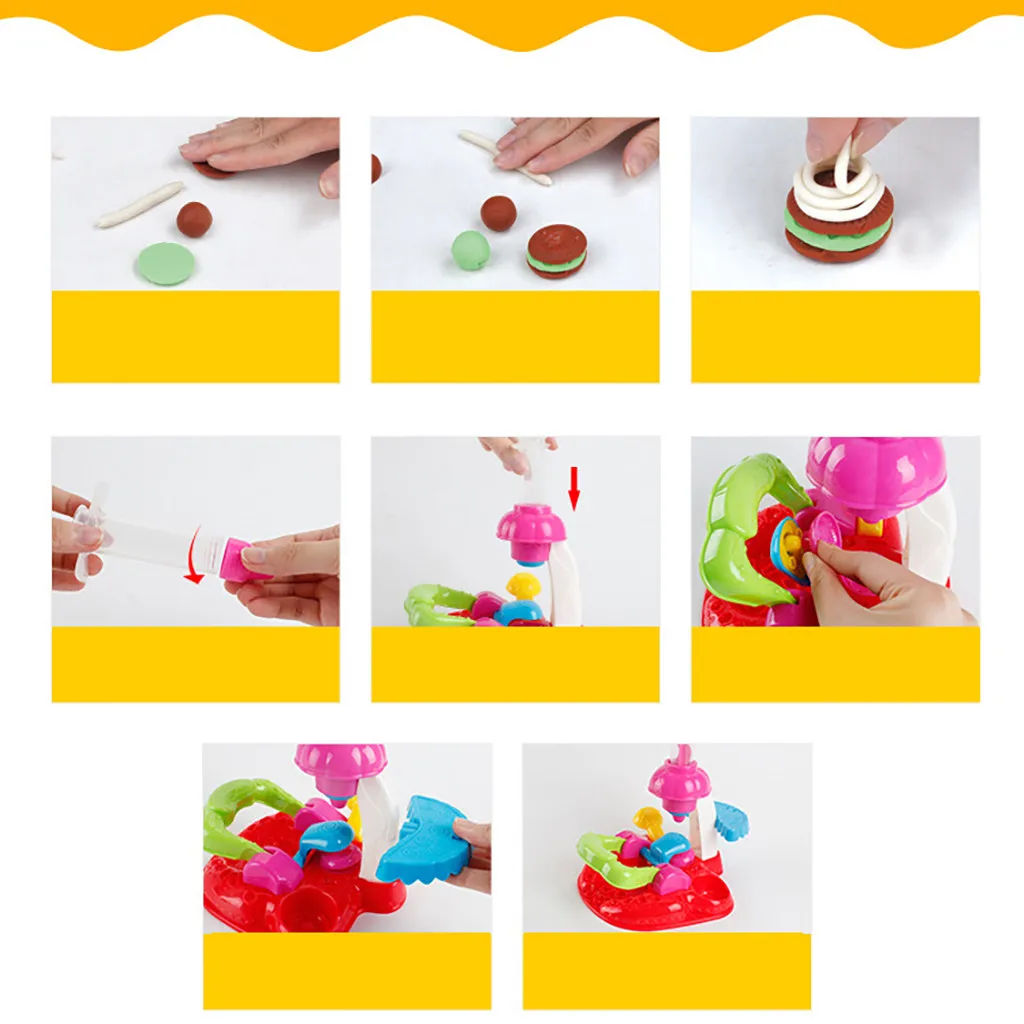 DIY Play Тесто для лепки игрушка пластилин машина плесень играть игрушка ручной работы печенье Лапша чайник мини кухня творения Игрушка Дети Gif# g4