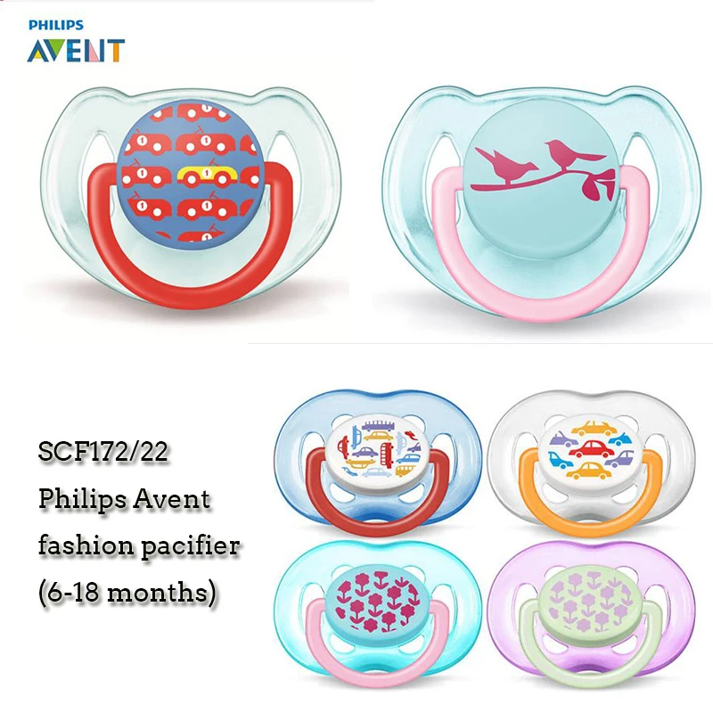 

AVENT SCF172/22 2Pcs Baby Infant Pacifier Fashion Cartoon Baby Pacifiers For 6-18 Months BPA Free Prendedor Chupeta Alimentadora
