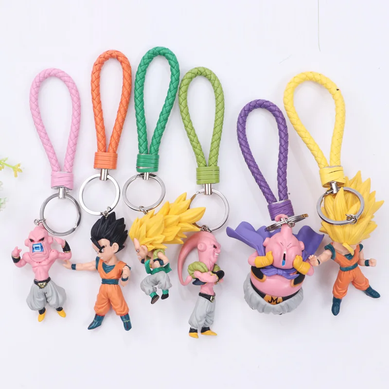 

Anime Dragon Ball Z WCF DBZ Keychain Super Saiyan Goku Vegeta Gohan Majin Boo Figure Key Chain Pendants Keyring Key Finder