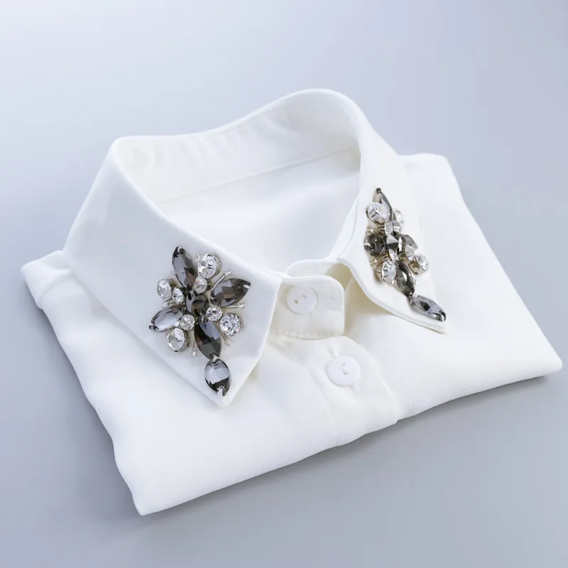 Glass Cross Shirt Belt Collar Necklace Colli Shirt Fake Collar Sweater cotton cloth pointed collar shirt collar peter pan detach