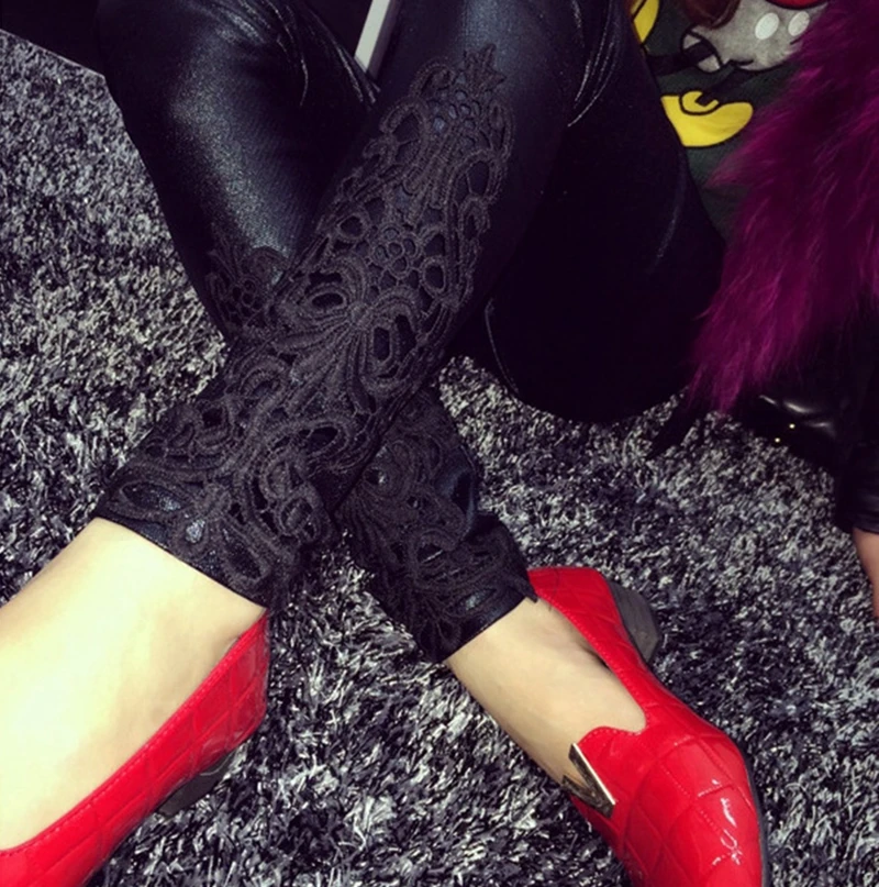 

casual lace leggings sexy black slim leggings lady pencil pant street hip hop summer pants small size XS trousers