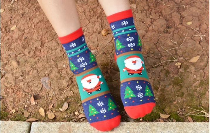 Магазин Crazy Fly Happy смешное искусство женские носки зима Harajuku мультфильм Рождество
