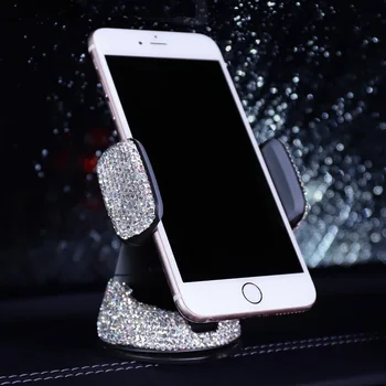 

Bling Rhinestone Universal Car Phone Holder Super Cute 360 Car Windshield Dashboard Mount Suction Adjustable Phone Holder